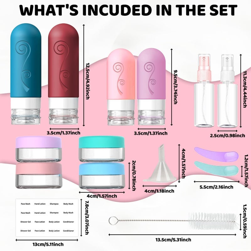 vodvob 16 Pack Travel Bottles Set for Toiletries, TSA Approved Travel Containers Leak Proof Silicone Squeezable Travel Accessories 2oz 3oz for Shampoo Conditioner Lotion Body Wash (BPA Free) (Green) - Image 3